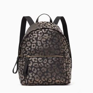 Kate Spade black leopard Backpack style purse.
